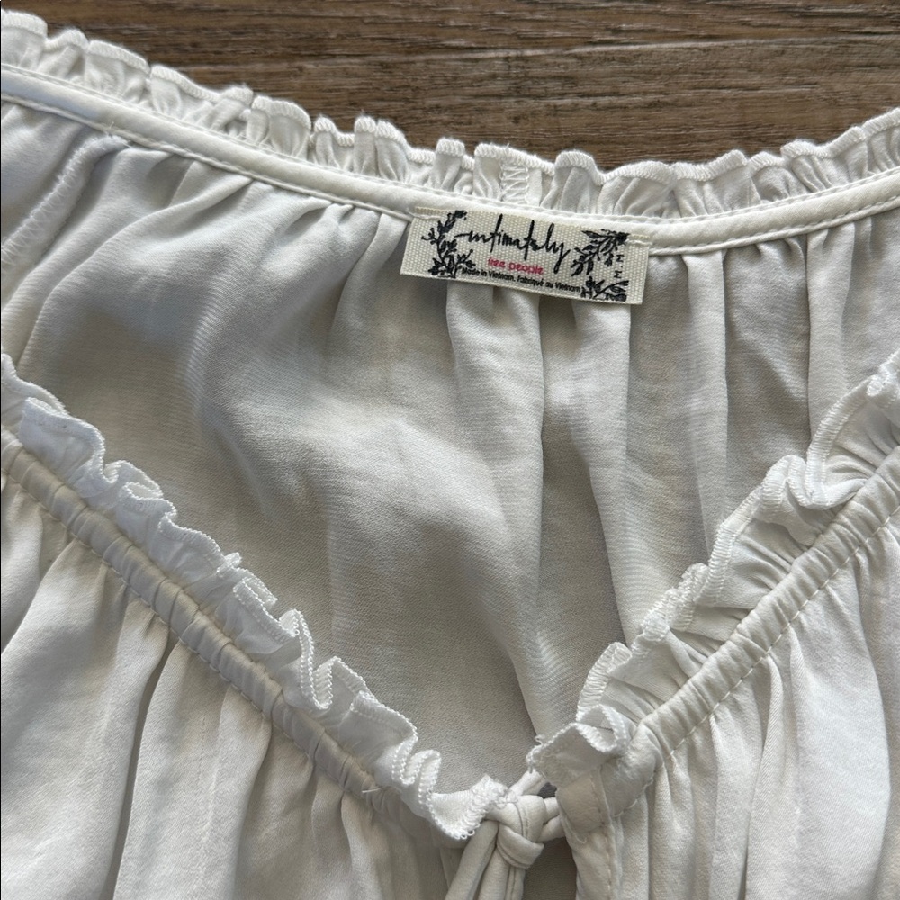 White Silk Blouse Body Suit Free People - Picture 2 of 3